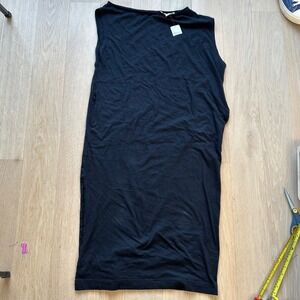 NWT Free People FP Beach Midi Dress Womens M Black Sleeveless Side Slit Boho